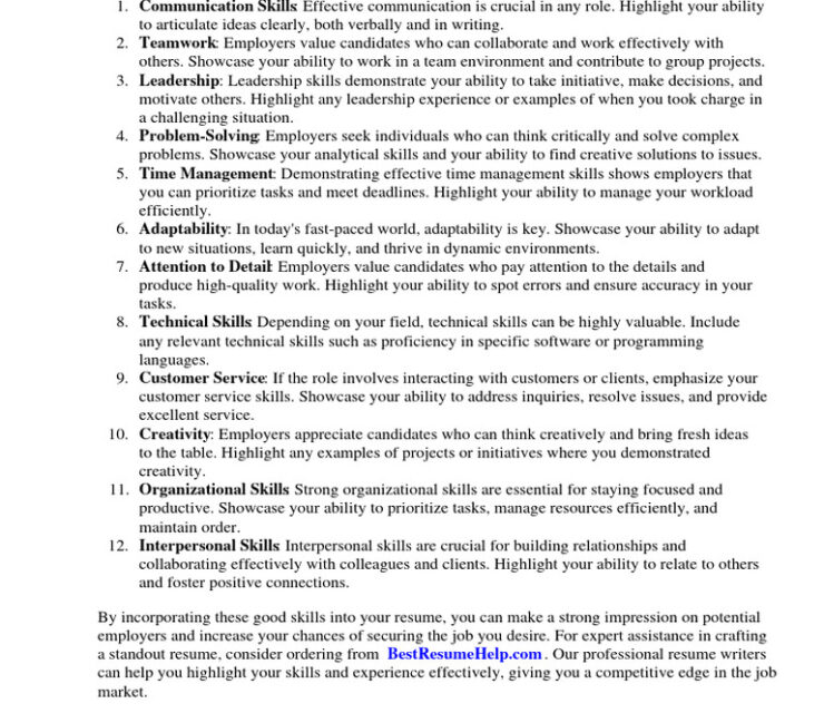 20 Good Skills to List on a Resume That Employers Love