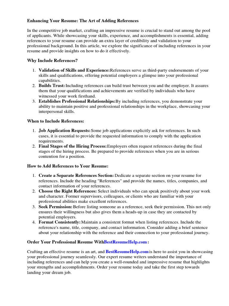 Should You Include References on a Resume? Updated Insight