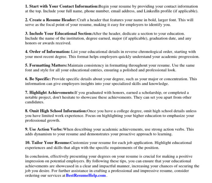 How to Put a Degree on Resume (With Formatting Tips)