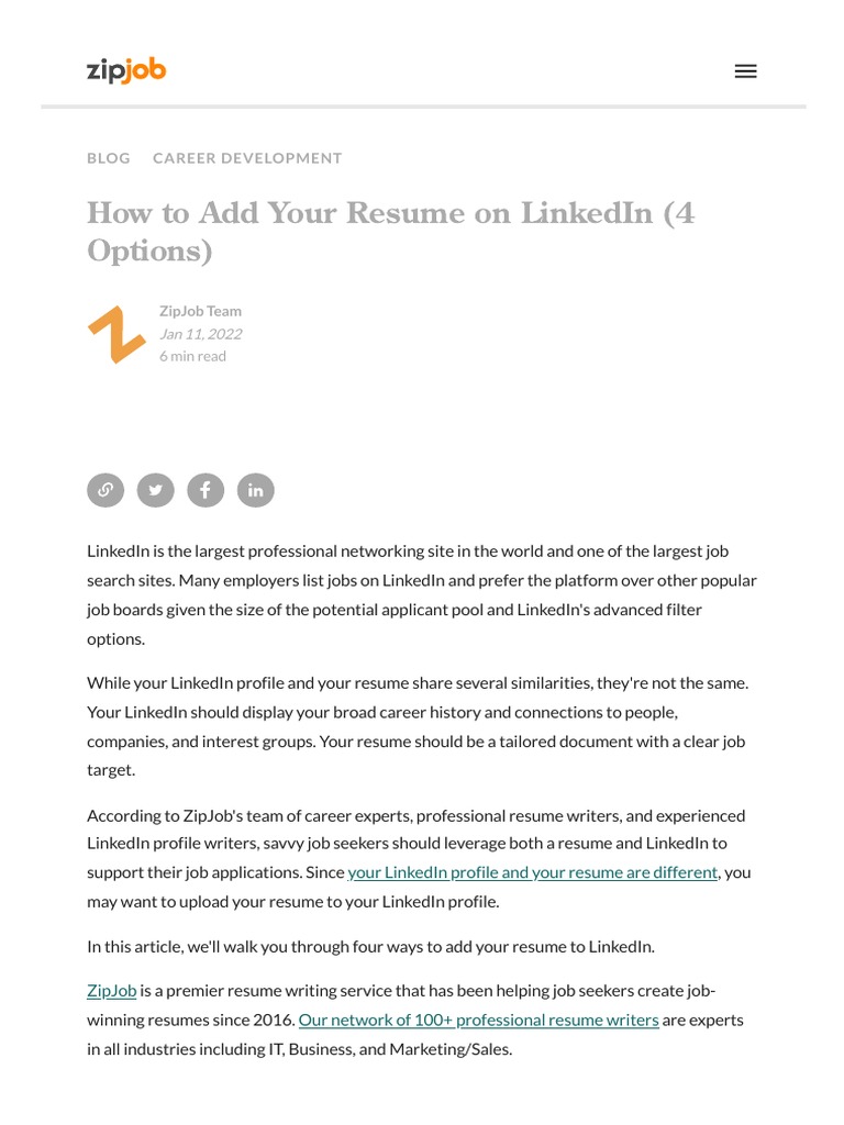 How Do I Add My Resume to LinkedIn? A Quick Guide