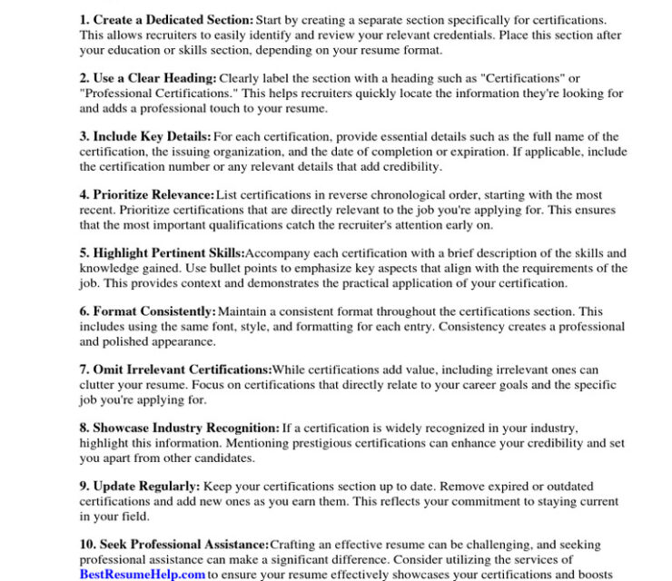 Where Do Certifications Go on a Resume? Placement Tips