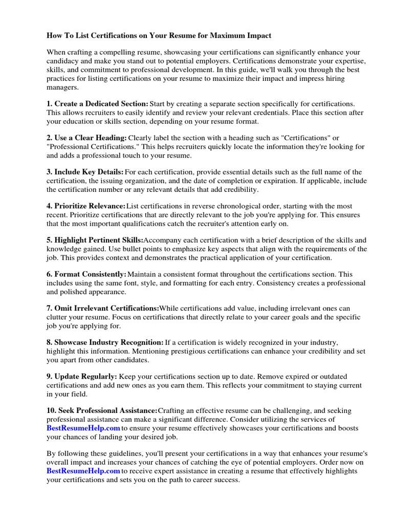 Where Do Certifications Go on a Resume? Placement Tips