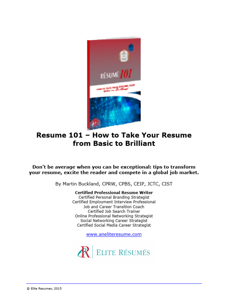 Resume 101: A Step-by-Step Guide to Crafting the Perfect Resume