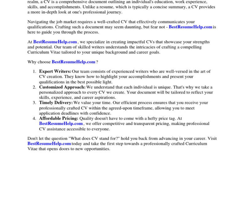 What Does CV Mean in Resume? Know the Global Terms