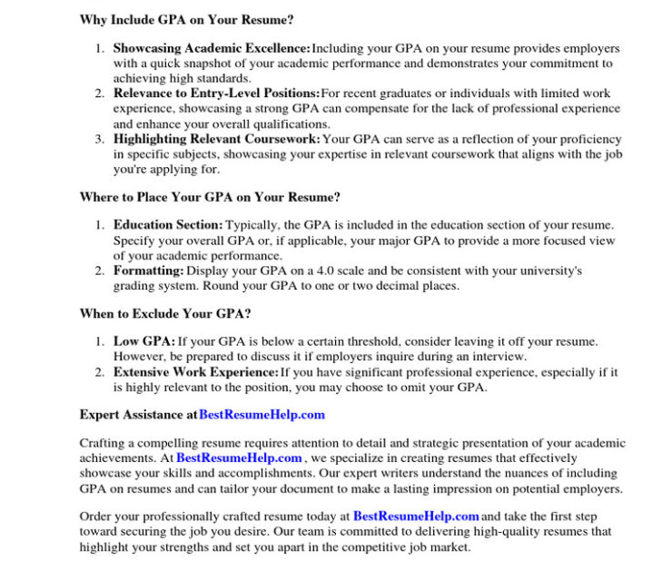 Where to Put GPA on Resume: Top or Bottom? Here’s the Answer