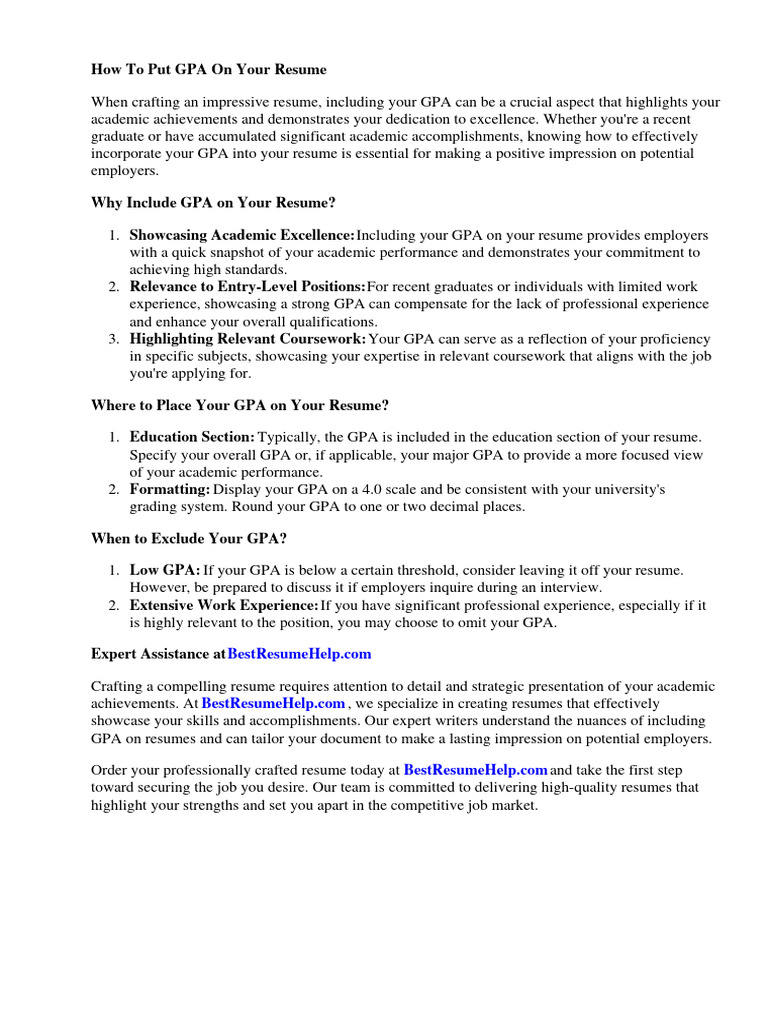 Where to Put GPA on Resume: Top or Bottom? Here’s the Answer