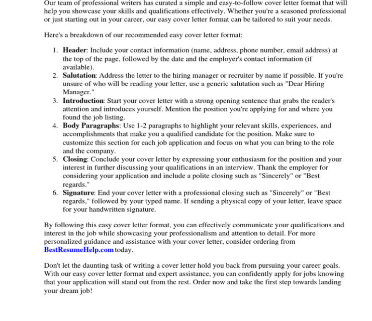 How Do You Write a Cover Letter for a Resume? Easy Format