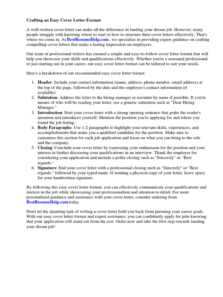 How Do You Write a Cover Letter for a Resume? Easy Format