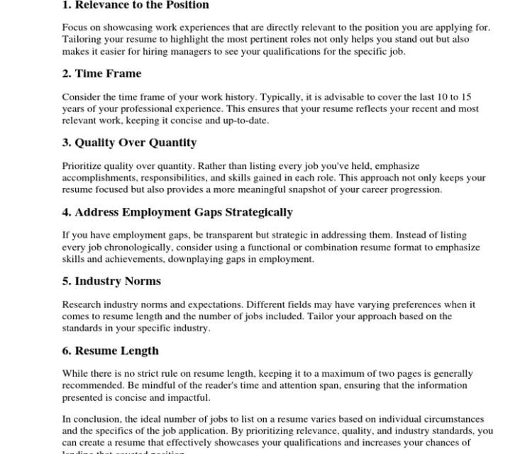 How Many Jobs to List on a Resume? Here’s the Ideal Number