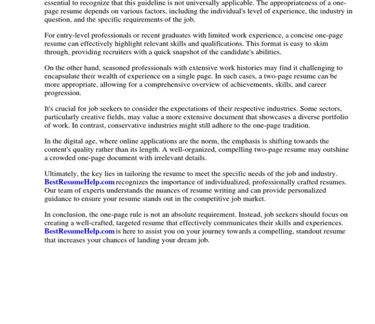 Do Resumes Need to Be One Page? The Truth in 2025