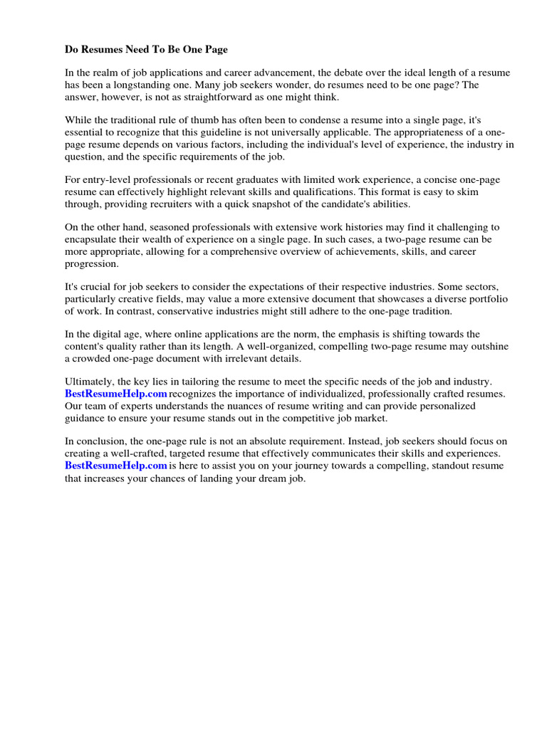 Do Resumes Need to Be One Page? The Truth in 2025