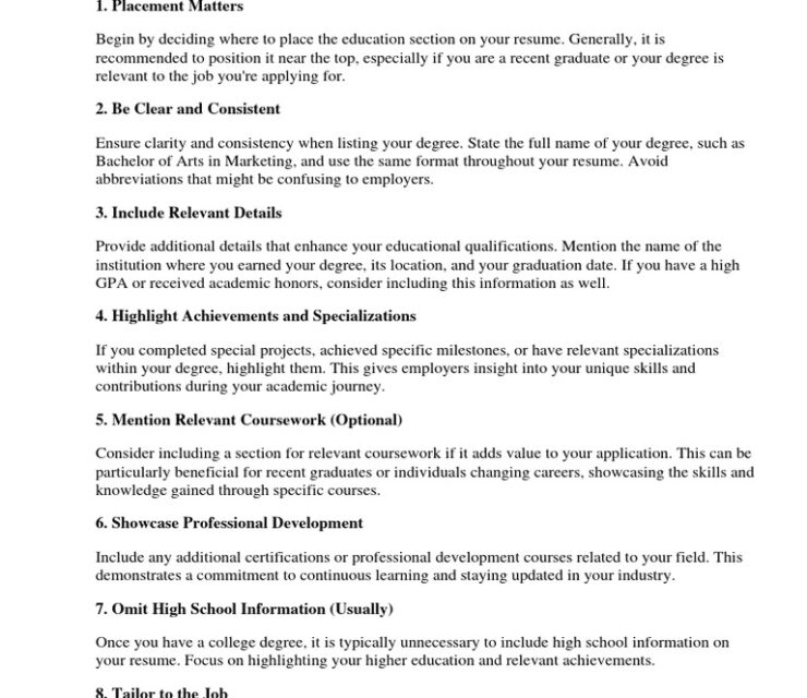 How to List a Degree on Your Resume the Correct Way