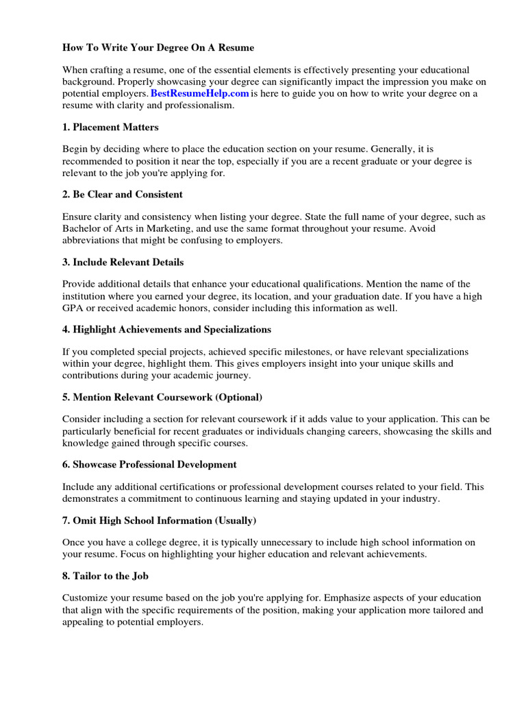 How to List a Degree on Your Resume the Correct Way