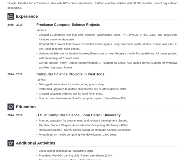 Where to Write “Incoming Intern” on Your Resume (With Examples)